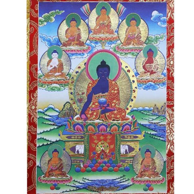Kailash Way Wood Healing Medicine Buddha Spiritual Scroll