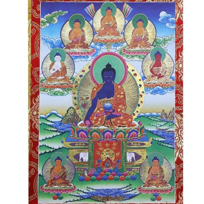 Kailash Way Wood Healing Medicine Buddha Spiritual Scroll
