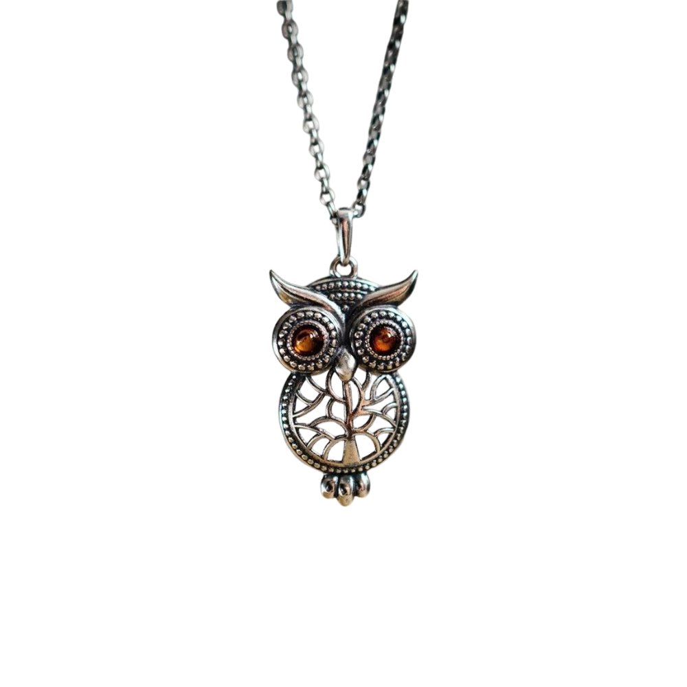 Kailash Way Silver Owl Wisdom Growth Tree of Life Necklace
