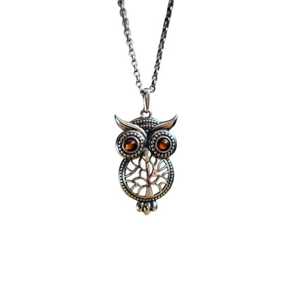 Kailash Way Silver Owl Wisdom Growth Tree of Life Necklace