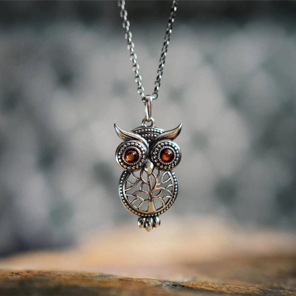 Kailash Way Silver Owl Wisdom Growth Tree of Life Necklace