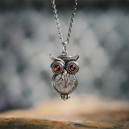 Kailash Way Silver Owl Wisdom Growth Tree of Life Necklace
