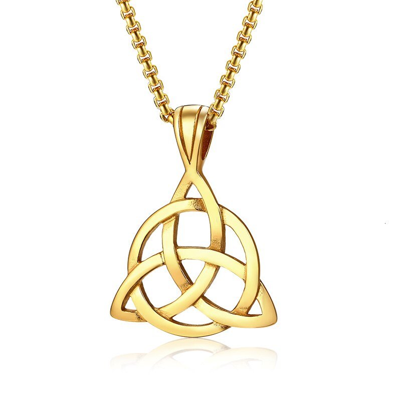 Kailash Way Stainless Steel Triquetra Trinity Blessings Necklace