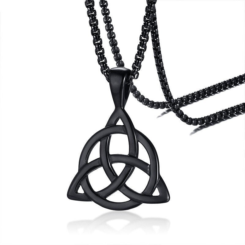 Kailash Way Stainless Steel Triquetra Trinity Blessings Necklace