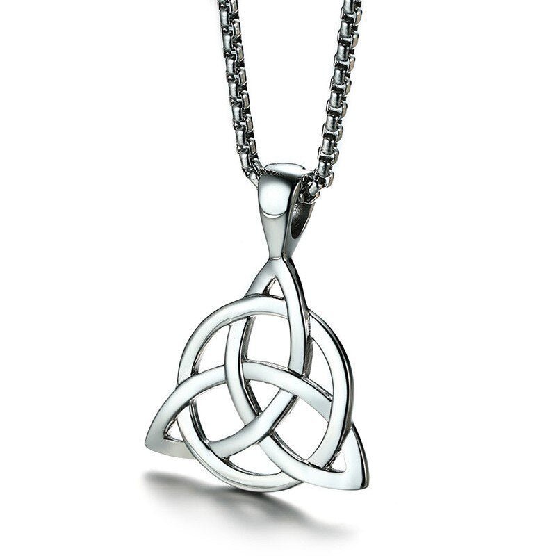 Kailash Way Stainless Steel Triquetra Trinity Blessings Necklace