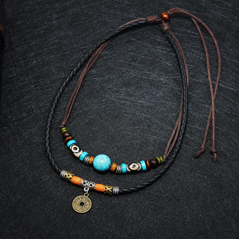 Kailash Way Turquoise Lucky Coin Prosperity Protection Necklace