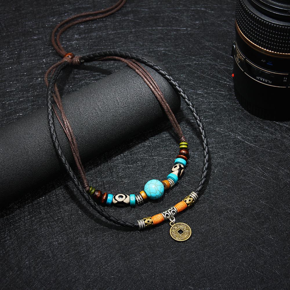 Kailash Way Turquoise Lucky Coin Prosperity Protection Necklace