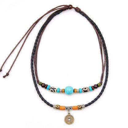 Kailash Way Turquoise Lucky Coin Prosperity Protection Necklace