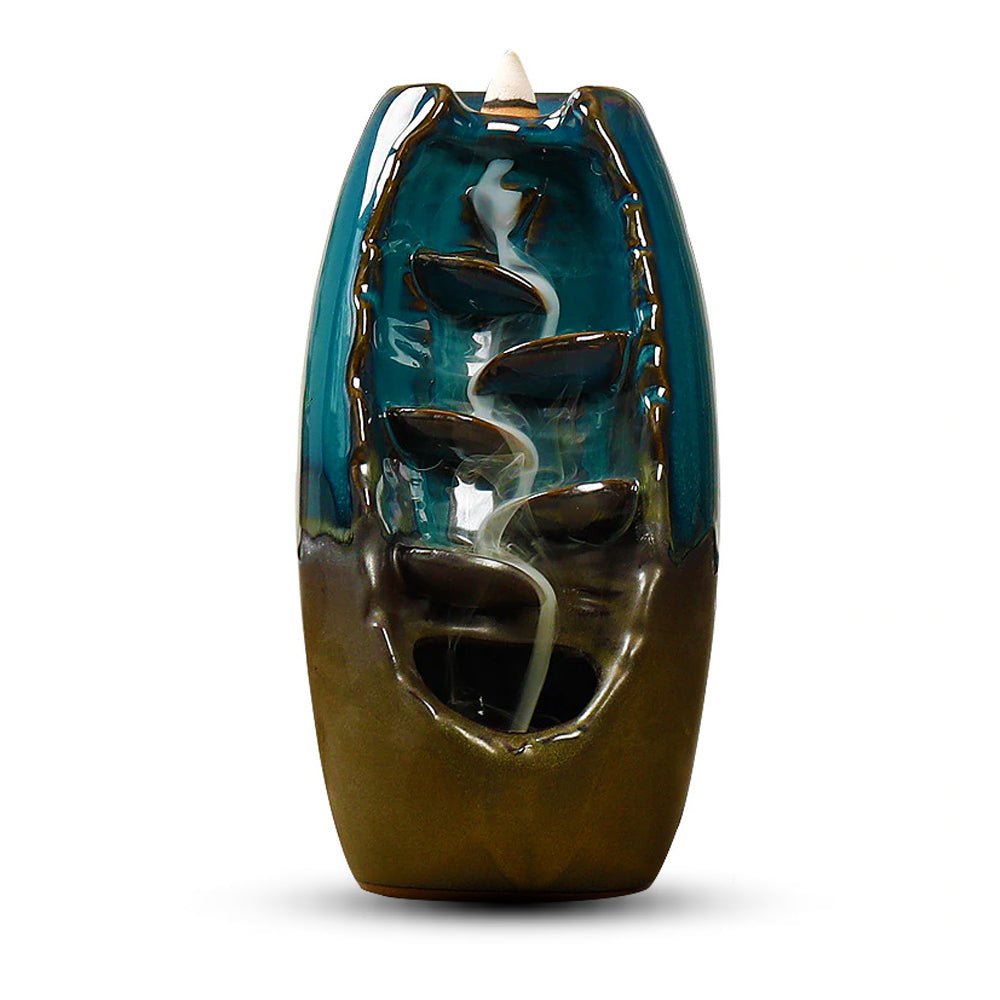 Kailash Way Ceramic Waterfall Serenity Relaxation Incense Burner