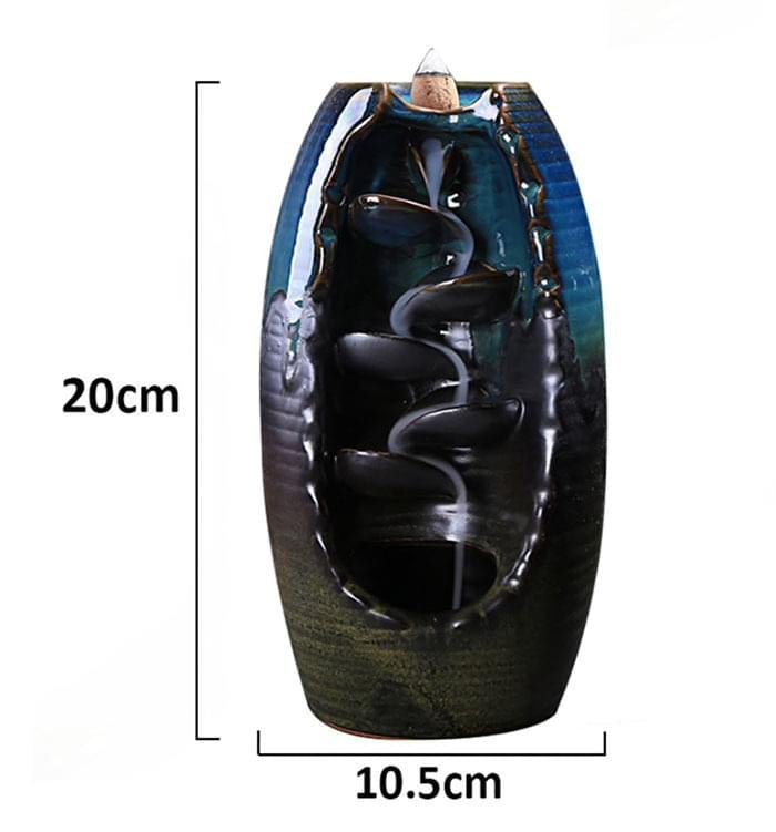 Kailash Way Ceramic Waterfall Serenity Relaxation Incense Burner