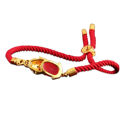 Kailash Way Red Agate Pixiu Wealth Fortune Bracelet