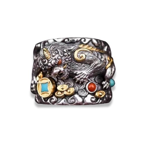 Kailash Way Garnet Pixiu Wealth Protection Ring