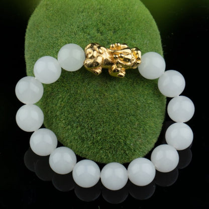 Kailash Way White Jade Pixiu Prosperity Bracelet