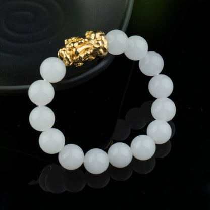 Kailash Way White Jade Pixiu Prosperity Bracelet