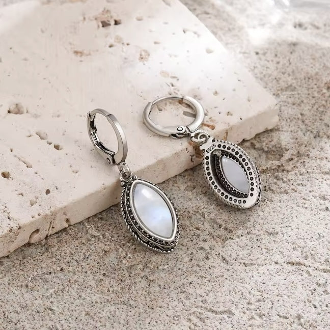 Kailash Way Sterling Silver Moonstone Calm Intuition Earrings