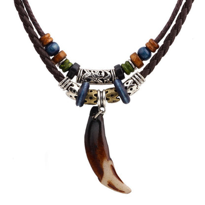 Kailash Way Zinc Alloy Wolf Tooth Protection Energy Necklace
