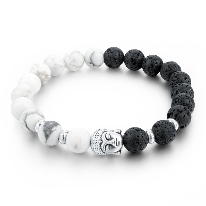 Kailash Way Lava Stone Yin Yang Harmony Balance Bracelet