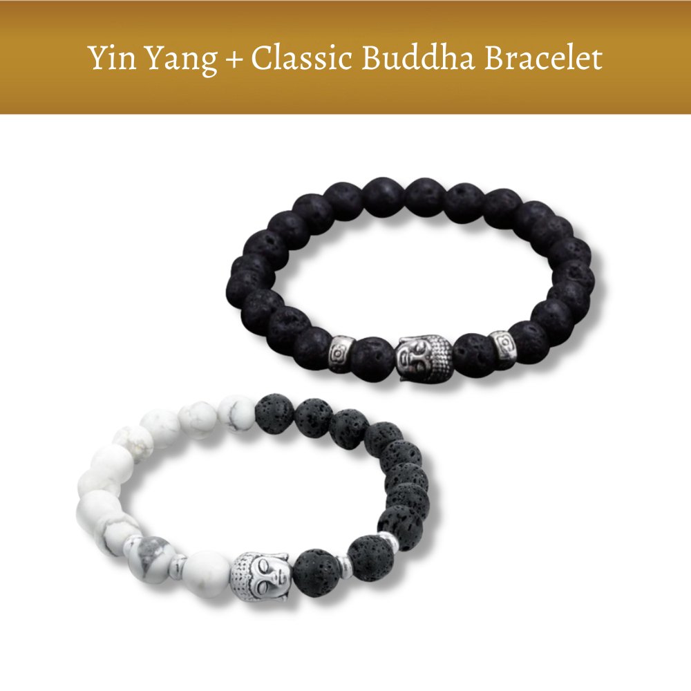 Kailash Way Natural Stone Yin Yang Harmony Buddha Bracelet